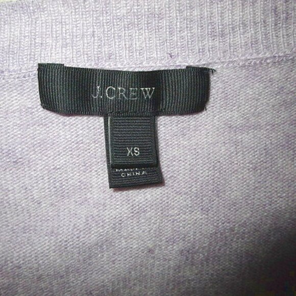 J Crew Wool Blend Sweater Size XS Layered Look V-Neck Lilac Tunic French Cuffs - Picture 6 of 10
